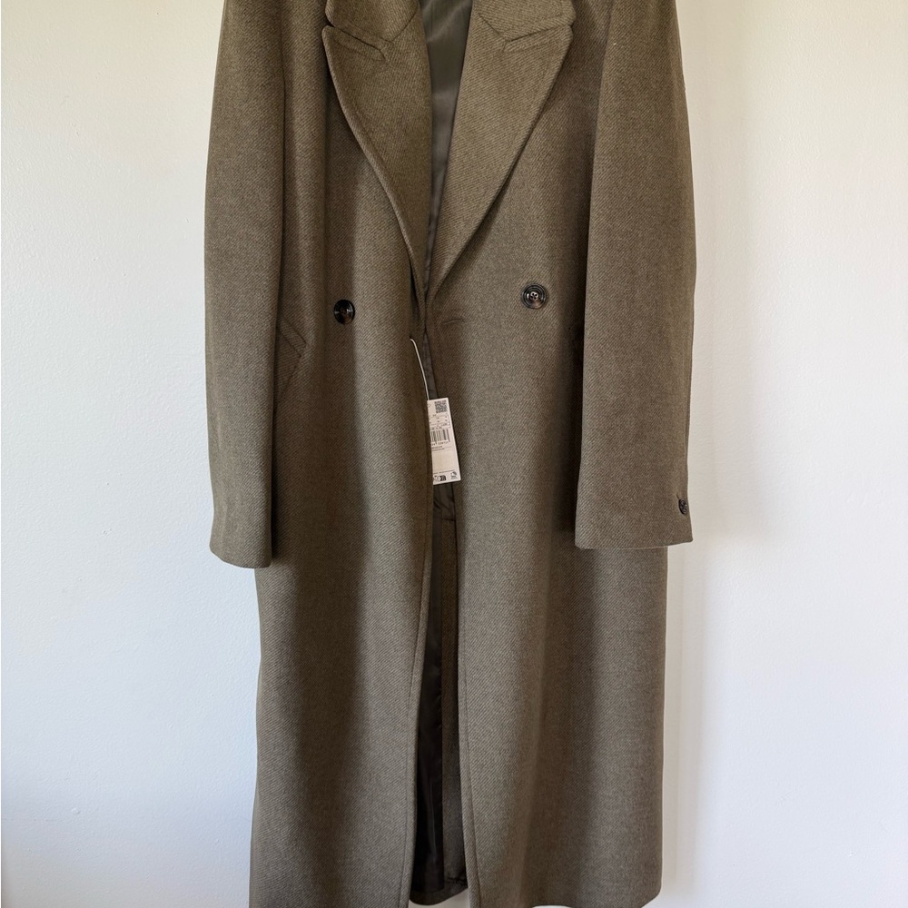 Long Olive Wool Coat